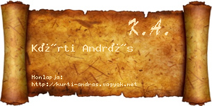 Kürti András névjegykártya