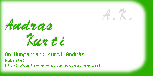 andras kurti business card