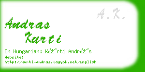 andras kurti business card